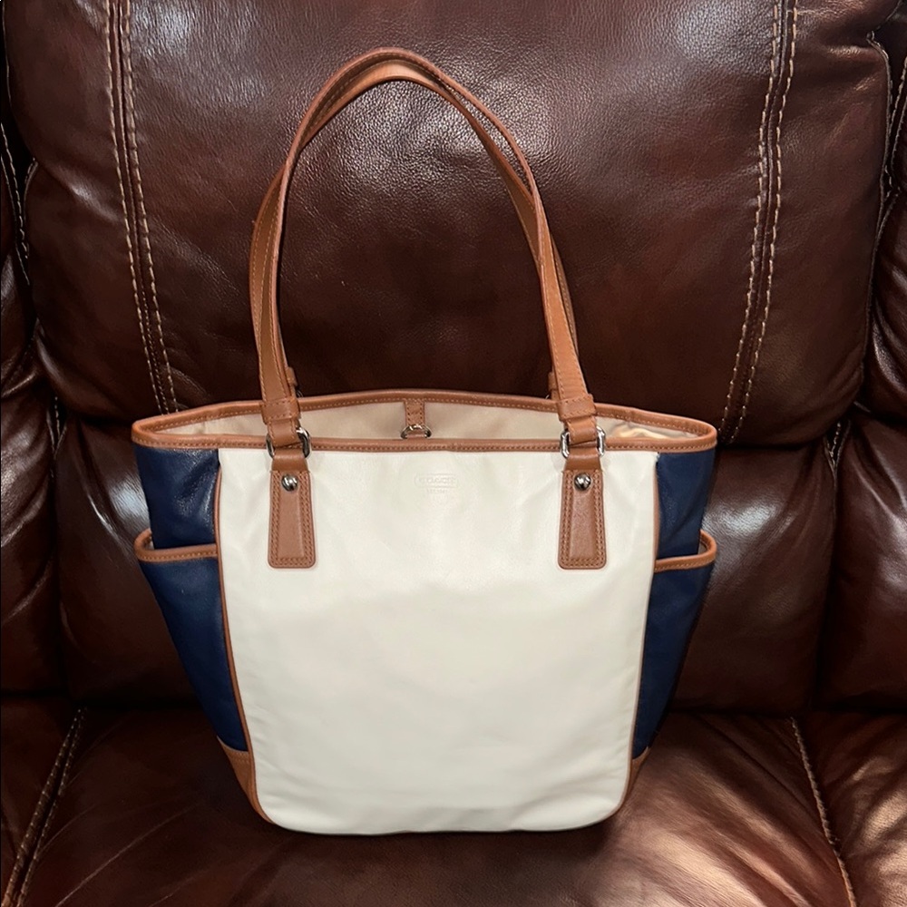 🔥🔥🔥Vintage Coach Colorblock Leather Shoulder Bag - Picture 2 of 15